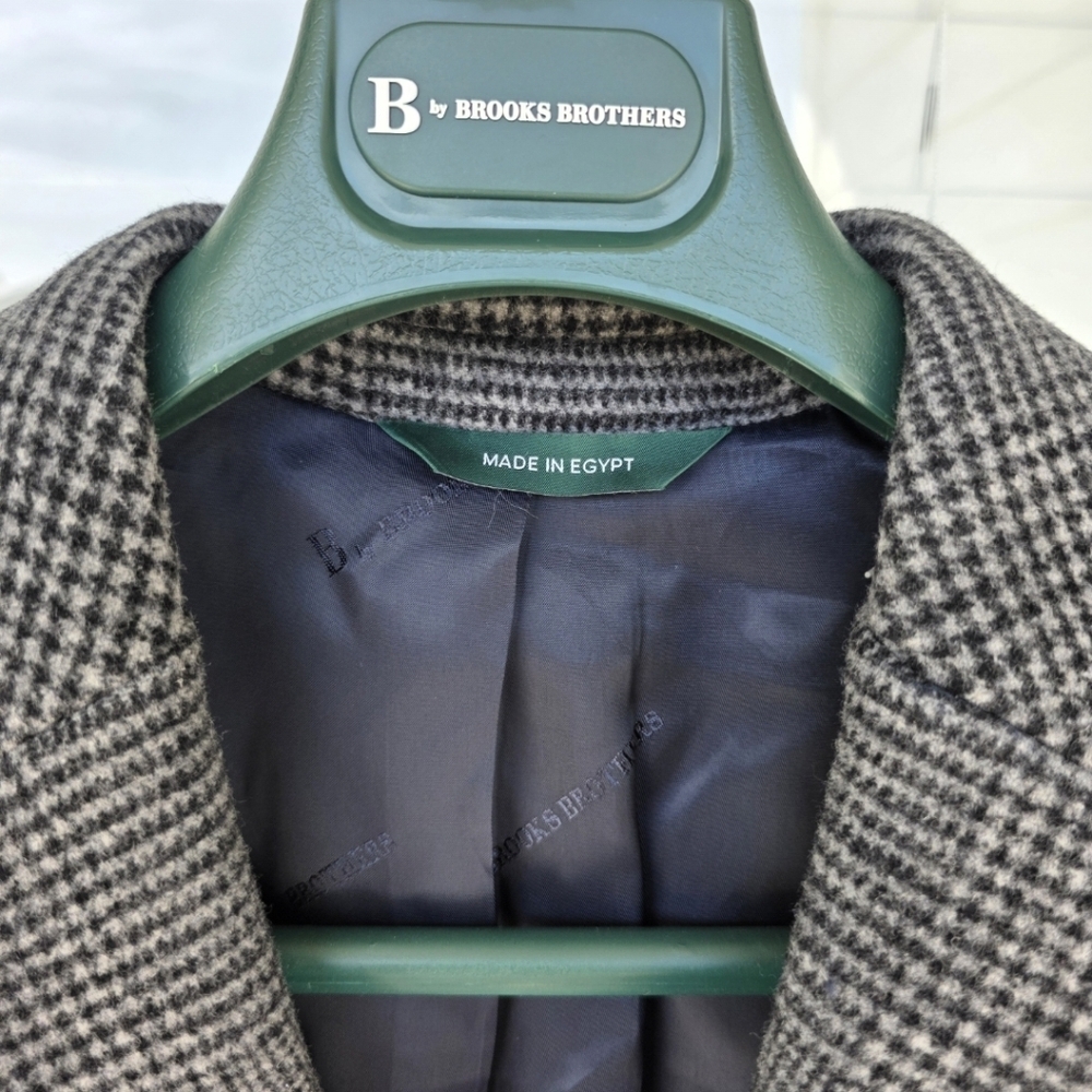 $495 B by Brooks Brothers Men's Plaid Wool Double-Face Overcoat Jacket Size 42R - Picture 8 of 12